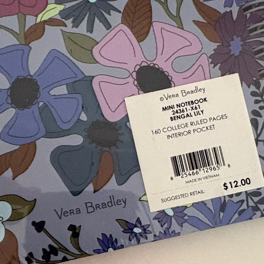 Vera‎ Bradley Purple Floral and Gray Paisley Notebooks